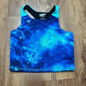 Lands End Girls Galaxy Cosmos Tie Dye Longline Tankini Swim Top Size Small 6-7